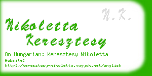nikoletta keresztesy business card